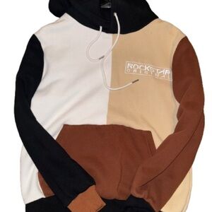Rockstar Original Kids Colorblock Hoodie - Black, White, Brown, Tan